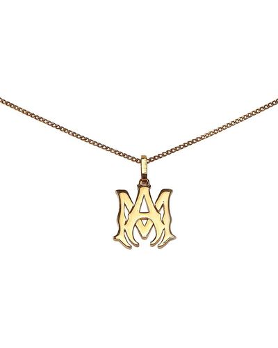 Amiri Brass Logo Necklace - Metallic