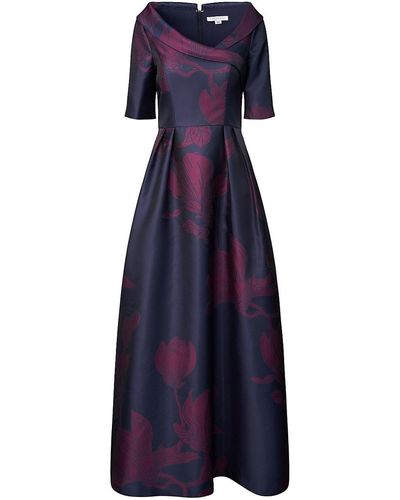 ケイアンジャー Kay Unger New York Womens Purple Floral Formal Evening Dress Gown 2  レディース