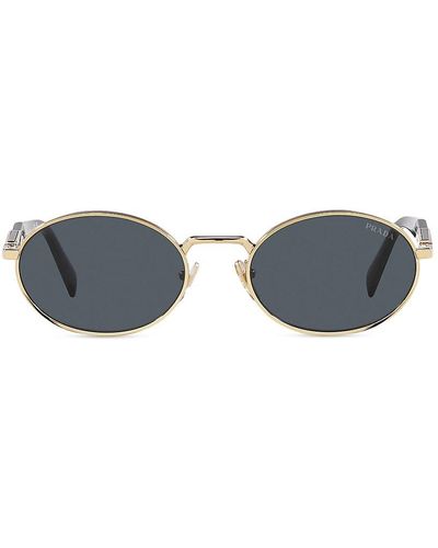Prada 55mm Oval Sunglasses - Blue