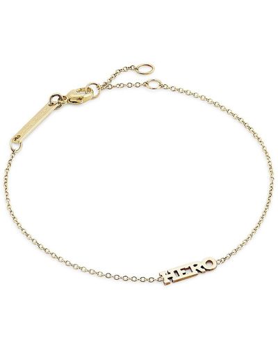 Zoë Chicco 14kt Gold Letter Bracelet with Floating Diamond – ZOË