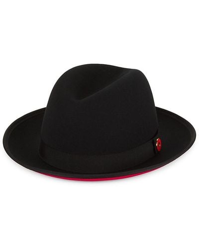 Keith James Men's King Red-Brim Wool Fedora Hat Neiman