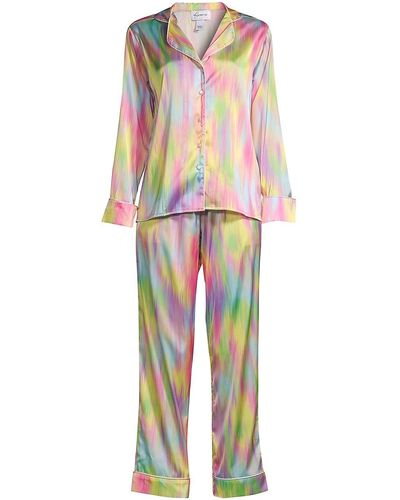 Averie Sleep Rainbow Long Pajama Set - Natural