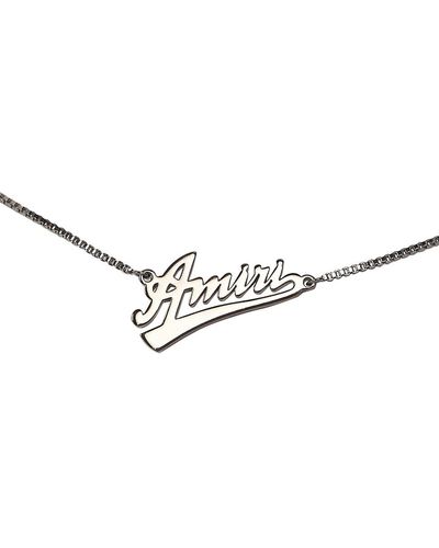 Amiri Script Logo Brass Necklace - Metallic