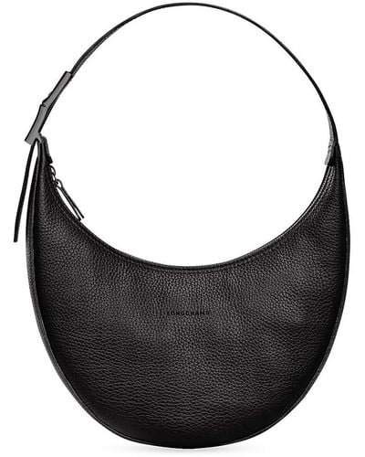 Longchamp, Bags, Longchamp Brown Nylon Croc Leather Trim Ergo Hobo  Shoulder Bag Offers Welcome