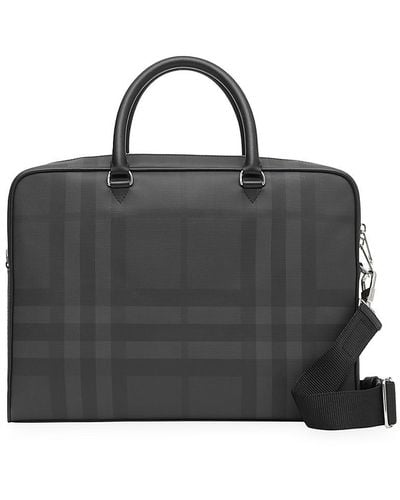 Men Fashion Burbery Designer Canvas Leather Laptop Bags 