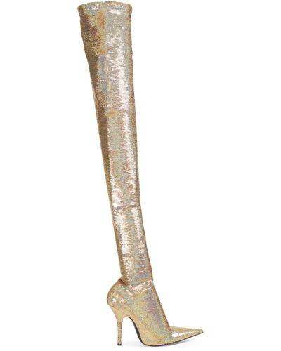 balenciaga sequin thigh high boots