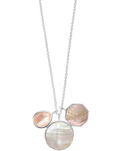 Ippolita Polished Rock Candy Sterling Silver & Multi-stone Triple-pendant Necklace - White