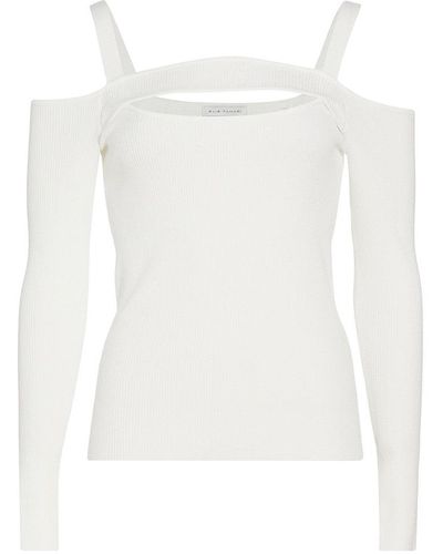 Elie Tahari Cut-out Off-the-shoulder Sweater - White