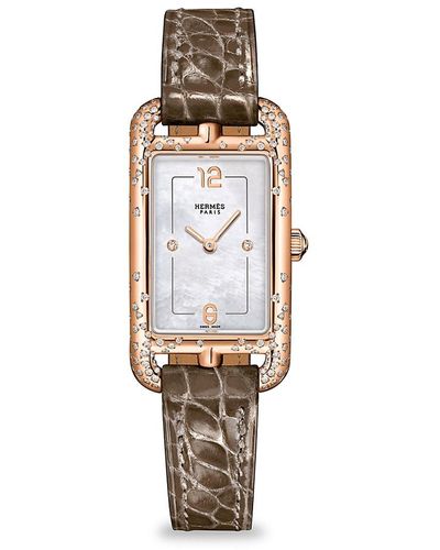 Hermès - Authenticated Cape Cod Watch - Pink Gold White for Women, Very Good Condition