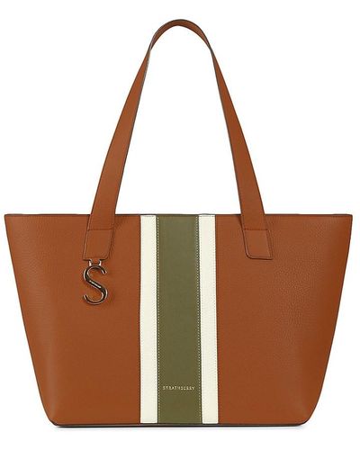STRATHBERRY: Midi Tote bag in tricolor leather - Natural  Strathberry tote  bags MIDI TOTE (TS) - W online at