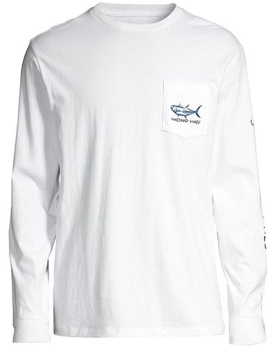 Seattle Kraken Vineyard Vines Hockey Helmet Pocket Long Sleeve T-Shirt -  White