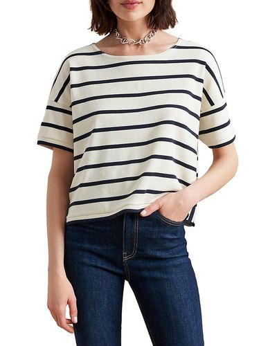 La Print Crop Tee, Raglan Sleeve Color Block Crew Neck Casual Top For  Spring & Summer, Women's Clothing - Temu Belgium