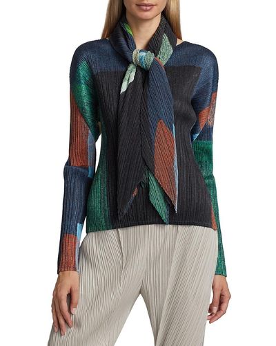 Blue Pleats Please Issey Miyake Scarves and mufflers for Women | Lyst