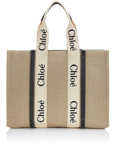 Chloé Canvas Tote Bags for Women - Up to 60% off | Lyst
