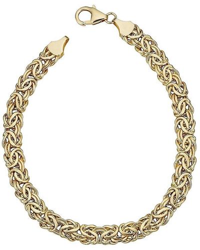 Oradina 14k Yellow Solid Gold Byzantine Bracelet - Metallic
