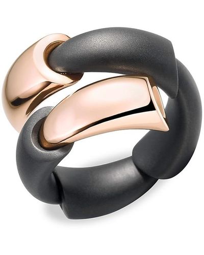 Vhernier Calla 18k Rose Gold & Titanium Ring - Metallic