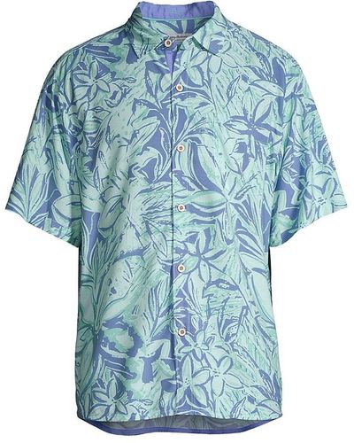 Men's Texas Rangers Tommy Bahama Navy Baseball Bay Button-Up Shirt