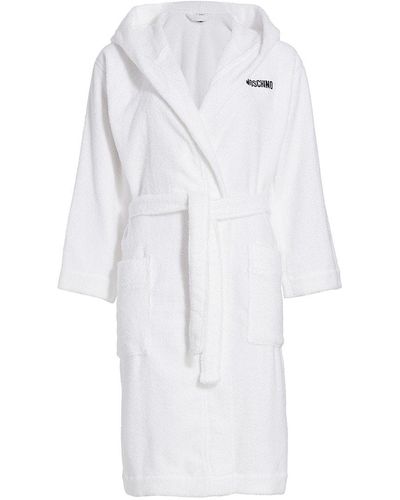 Moschino Belted Terry Cloth Robe - White