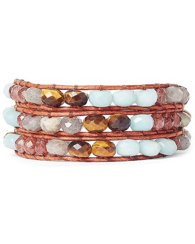 Chan Luu Leather & Multi-gemstone Wrap Bracelet - Multicolor