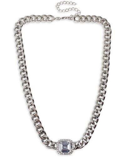 CZ by Kenneth Jay Lane Look Of Real Rhodiumplated & Cubic Zirconia Necklace - Multicolor