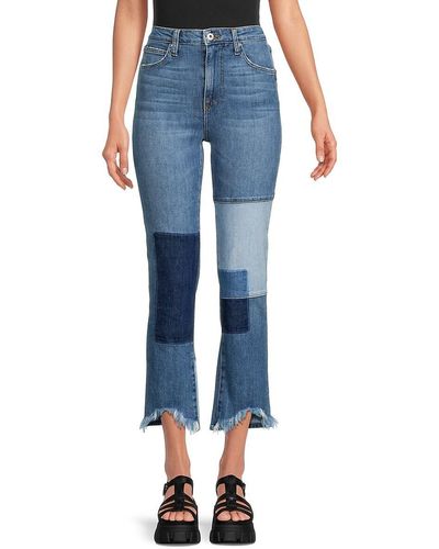 Jonathan Simkhai River High Rise Patchwork Straight Jeans - Blue
