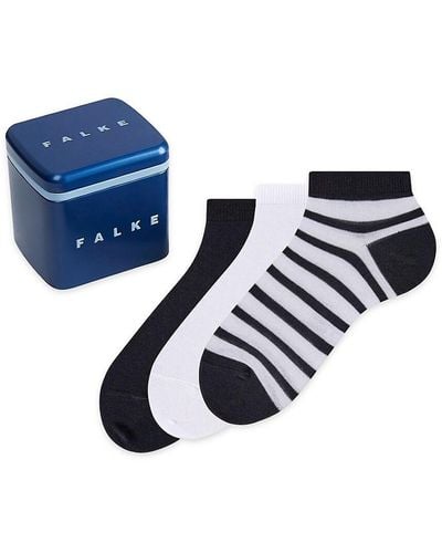 FALKE Happy Box 3-pack Ankle Socks - Blue