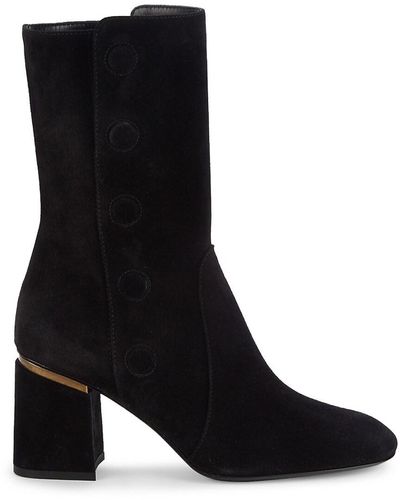 Tod's Suede Mid-calf Boots - Black