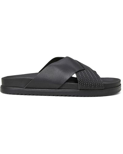 Bruno Magli Beau Crisscross Leather Sandals - Black