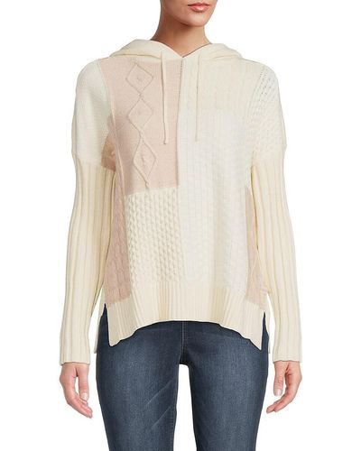Central Park West 'Reese Mixed Knit Jumper - White