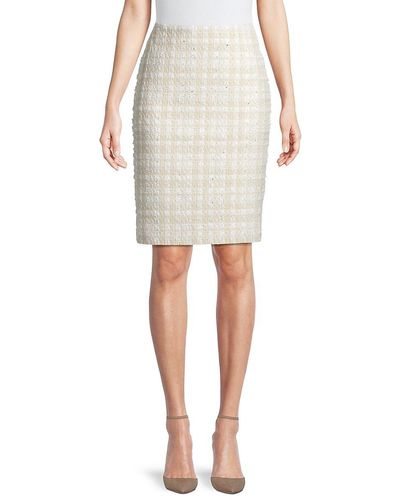 St. John Tweed Pencil Skirt - White