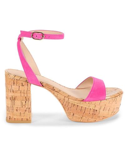 Stuart Weitzman Gala Suede Platform Sandals - Pink