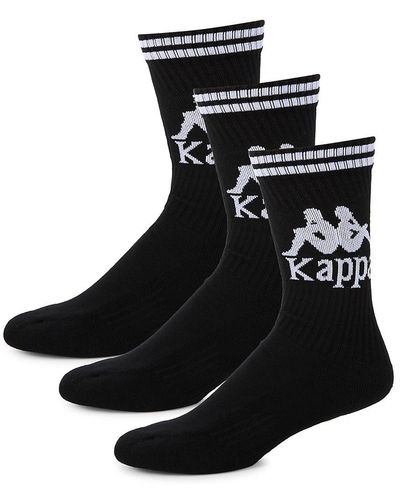 Kappa 3-pack Logo Crew Socks - Black
