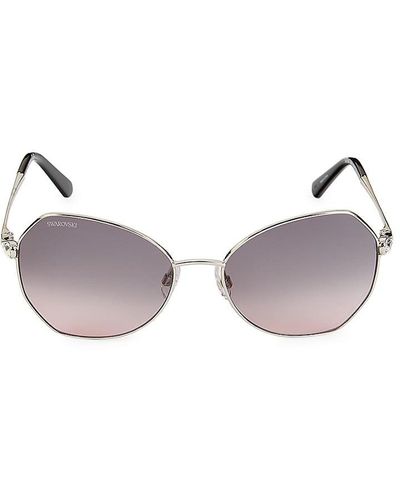 Swarovski 57mm Faux Crystal Butterfly Sunglasses - Pink