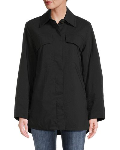 Vince Oversized Padded Shirt Jacket - Black