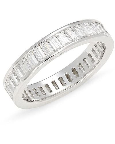 Lafonn Classic Platinum Plated Sterling Silver & 3.8 Tcw Simulated Diamond Eternity Band Ring - White