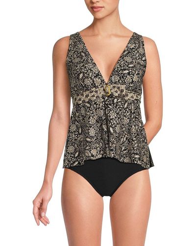 Miraclesuit Montague Floral Tankini Top - Black