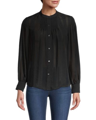 Rebecca Taylor Poesie Silk Shirt - Black