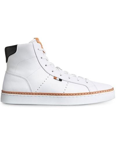 Allen Edmonds Alpha High Top Leather Sneakers - White