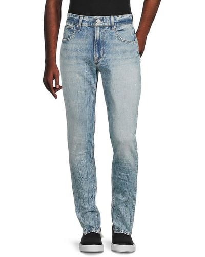 Hudson Jeans Zacky Skinny Fit Paint Splatter Jeans - Blue