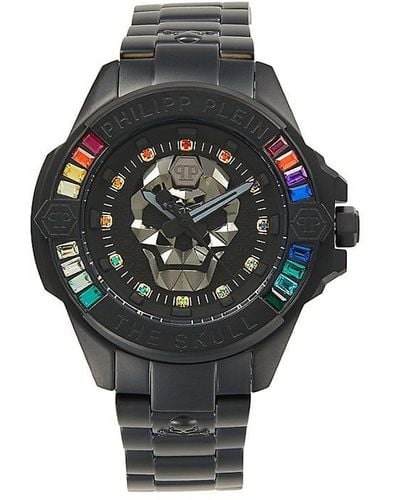 Philipp Plein The $kull Genderless 41mm Ip Black Stainless Steel, Preciosa & Leo Crystal Watch