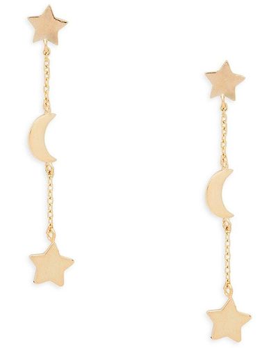 Saks Fifth Avenue Saks Fifth Avenue 14k Moon & Star Dangle Earrings - Metallic