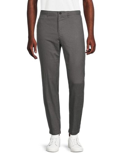 Saks Fifth Avenue 'Stretch 100% Linen Pants - Gray