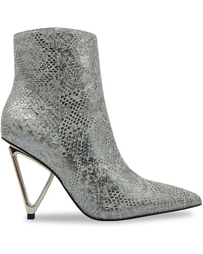 Lady Couture Gia Leopard Print Booties - Grey