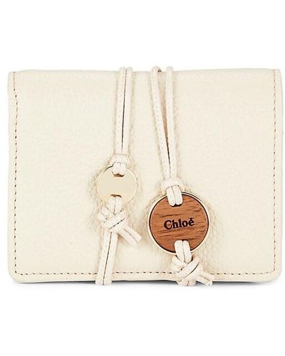 Chloé Logo Leather Wallet - White