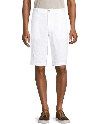 BOSS Rigan Linen Bermuda Shorts - White