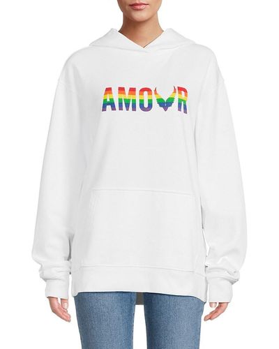 Zadig & Voltaire Sanchi Amour Wings Graphic Drop Shoulder Hoodie - White