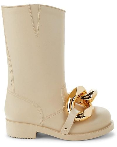 JW Anderson Chain Mid Calf Boots - Natural