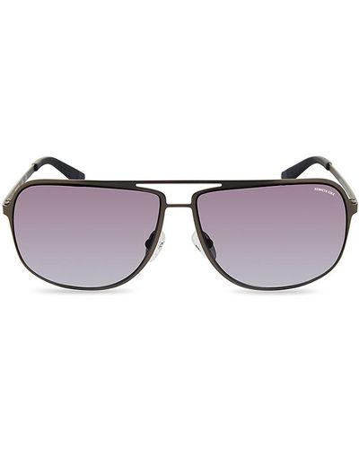 Kenneth Cole 64Mm Square Aviator Sunglasses - Grey