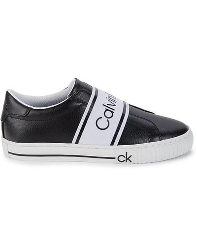Calvin Klein Clairen Logo Slip-on Sneakers - Black