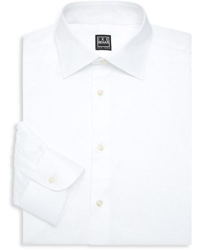 Ike Behar William Cotton Dress Shirt - White